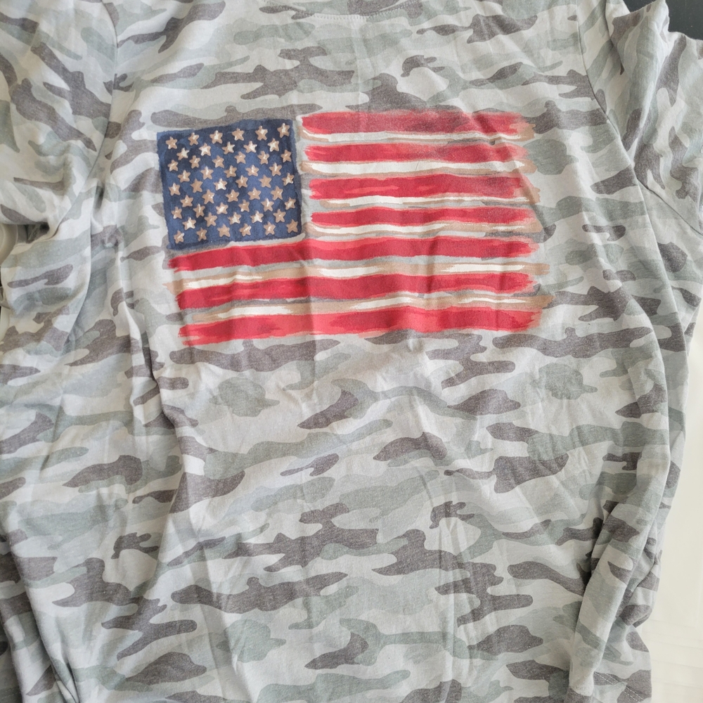 Maurices Camouflage American Flag Tee